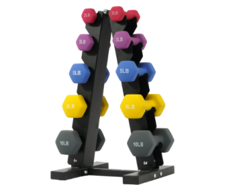 --Only Supports Self Pickup--Color Neoprene Dumbbell Set With Rack, Multiple Weight Options, Set