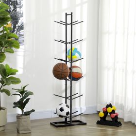 12-Ball Sports Rack, Ball Holder Basketball Rack for Garage, Classroom or Gym, Athletic Gear Organizer