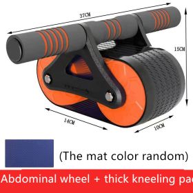 Double Wheel Abdominal Exerciser Women Men Automatic Rebound Ab Wheel Roller Waist Trainer Gym Sports Home Exercise Devices (Option: Orange)