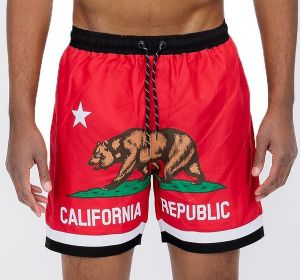 California Swim Shorts (Color: Red, size: L)