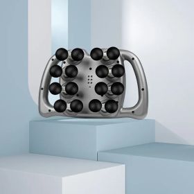 High-Power Fascia Massage Gun with 6 Interchangeable Heads - Adjustable 16-Level Intensity for Athletes & Pain Relief (Color: GREY)