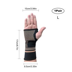 ARITAUM Copper Carpal Tunnel Wrist Brace,2Pack Support Wrist Brace For Sports Protecting, Tendonitis Pain Relief,Carpal Tunnel,Arthritis-Right&Left (Option: L)